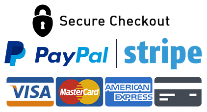 Secure Checkout via Stripe and PayPal