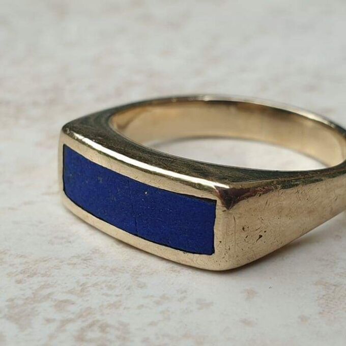 Lapis Lazuli Ring in 9ct Gold, a UK L 1/2 or a US 6 1/4 Gems