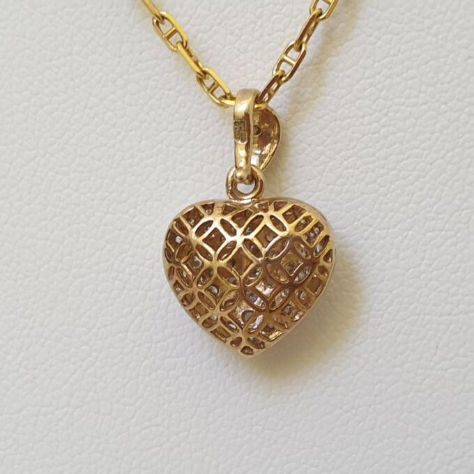 Sterling Silver Pave Heart Pendant with crystals