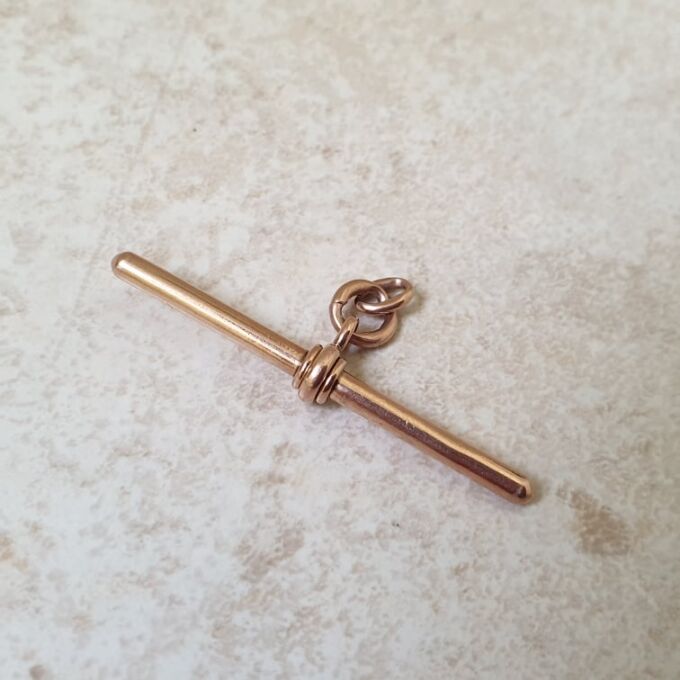 Antique T Bar In 9ct Rose Gold Gems Afire Vintage Jewellery UK Antique T Bar In 9ct Rose Gold Gems Afire Vintage Jewellery UK