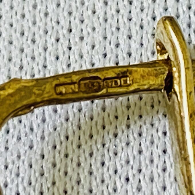 Glitter Ball Drop Earrings in 9ct Gold Gems Afire Vintage Jewellery UK